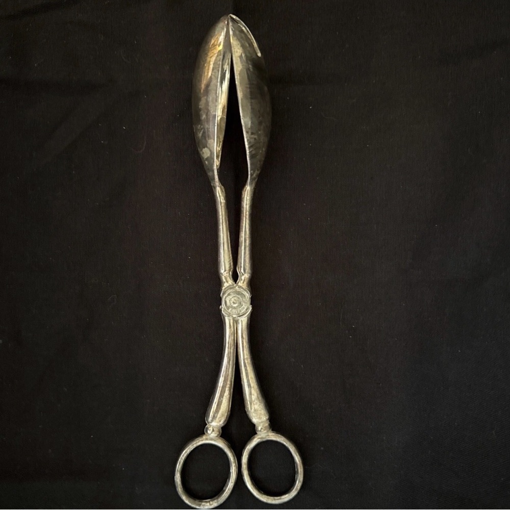 Vintage Silver-Tone Serving‎ Tongs - Picture 5 of 5